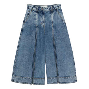 Pleated Lightweight Denim Culotte
