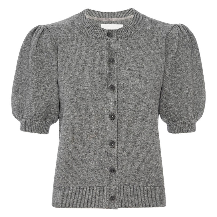 The Havana Short Puff Sleeve Cardigan image number null