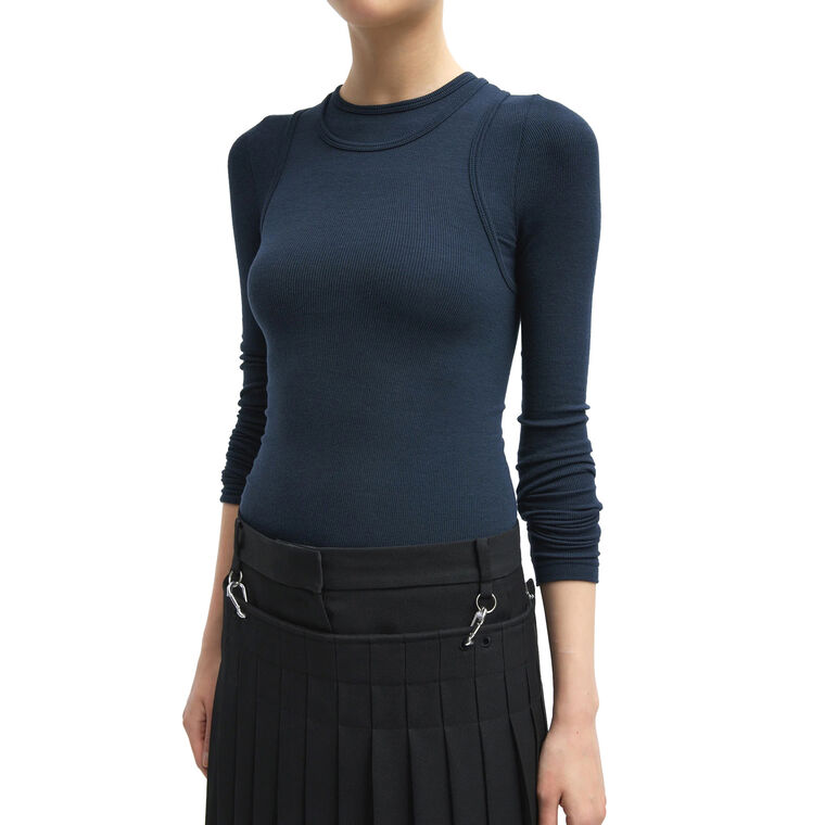 Circular Fine Rib T-Shirt Tank image number null