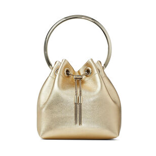 Bonbon Metallic Leather Bucket Bag