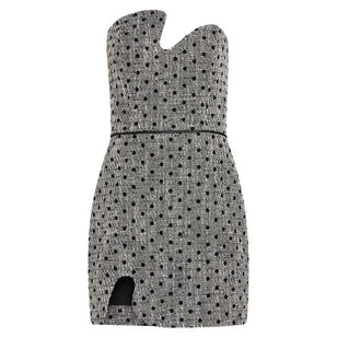 Strapless Tweed Puzzle Mini Dress