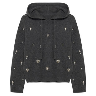 Karmen Embellished Wool-Cashmere Hooded Top