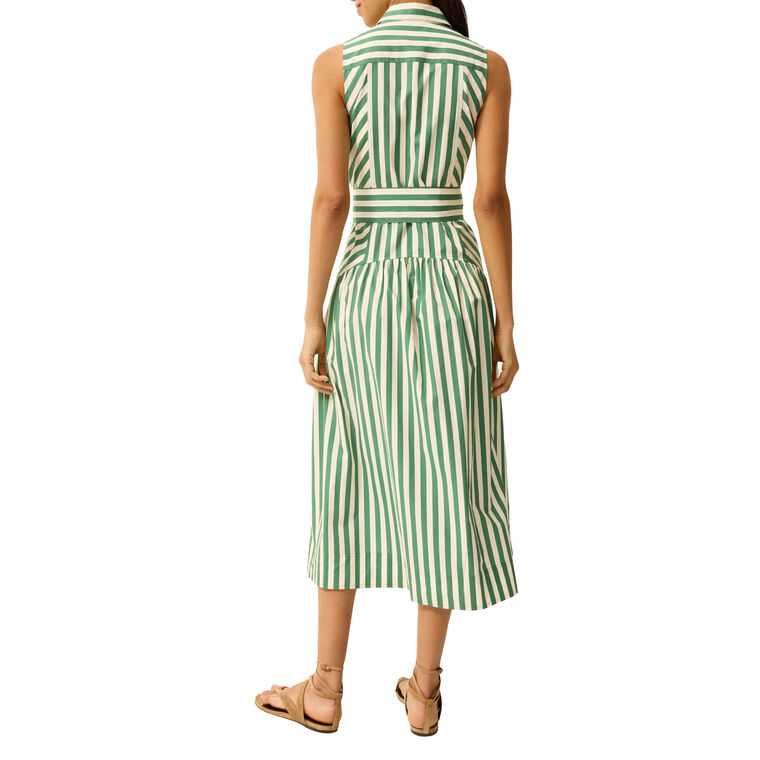 Adalyn Sleeveless Belted Midi Shirt Dress image number null
