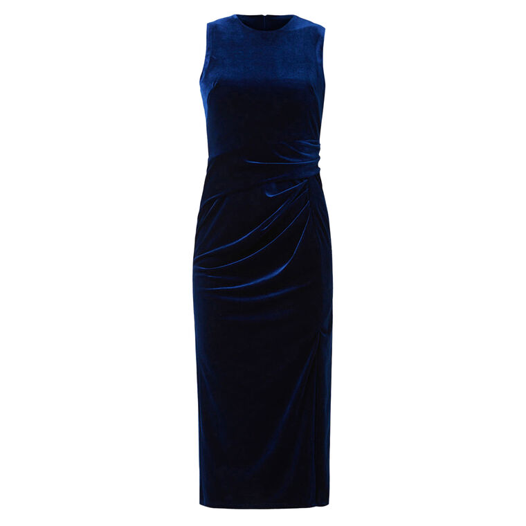 Viv Sleeveless Stretch Velvet Midi Dress image number null