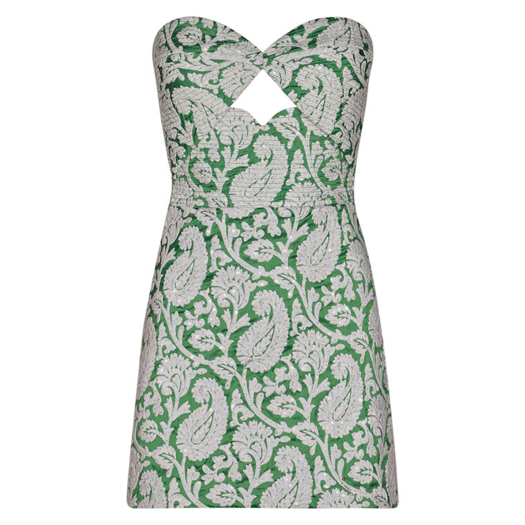 Festive Song Strapless Mini Dress image number null