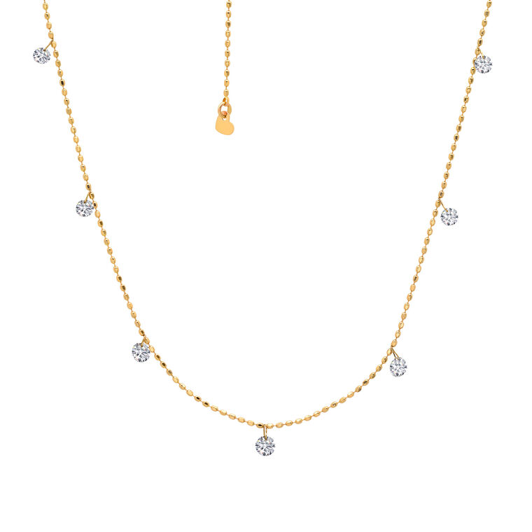 Tiny Floating Diamond Necklace image number null