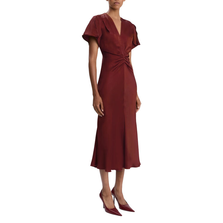 Eve Short Sleeve Ruched Midi Dress image number null