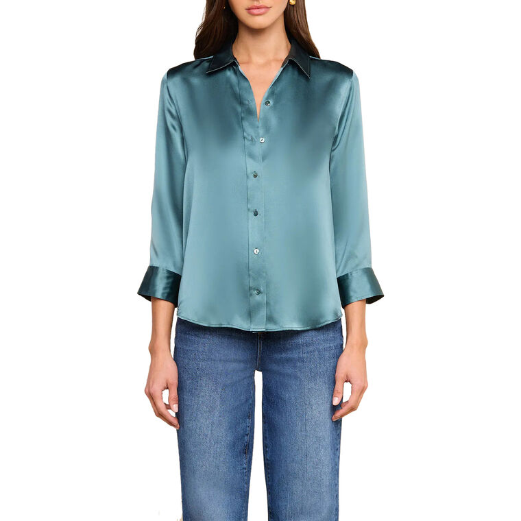 Dani 3/4 Sleeve Silk Blouse image number null