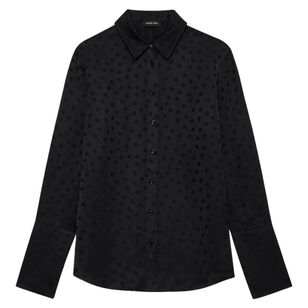 Amanda Long Sleeve Jacquard Dot Button-Up Shirt Amanda Long Sleeve Jacquard Dot Button-Up Shirt