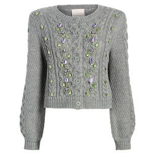 Joelle Embellished Cable Cardigan