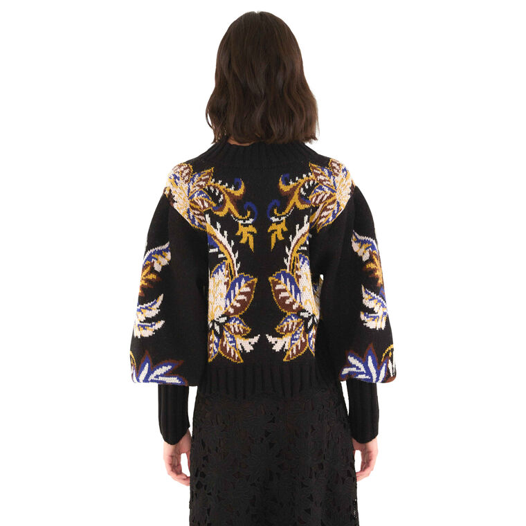 Arabesque Paradise Print Knit Pullover Sweater image number null