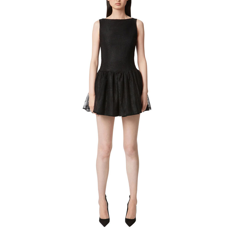 Chantily Lace Mini Dress With Peplum Bottom image number null