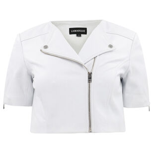 Kirsi Cropped Leather Jacket