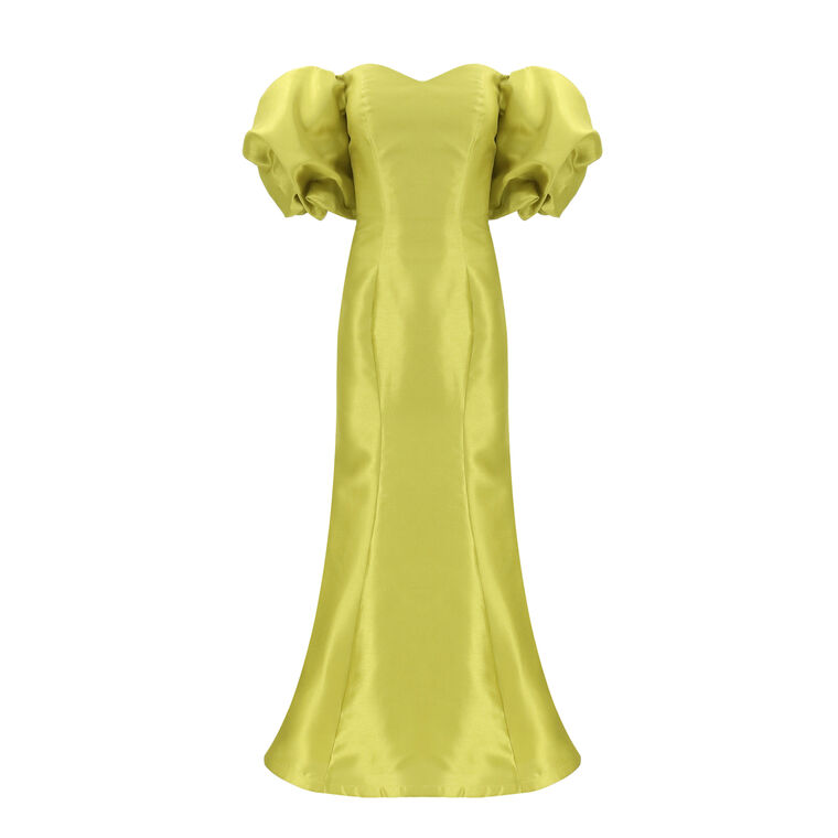 Sweetheart Off The Shoulder Puff Sleeve Gown image number null