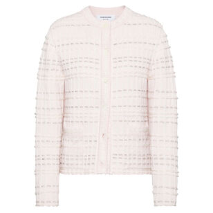 Seersucker Knit Tweed Jacquard Cardigan