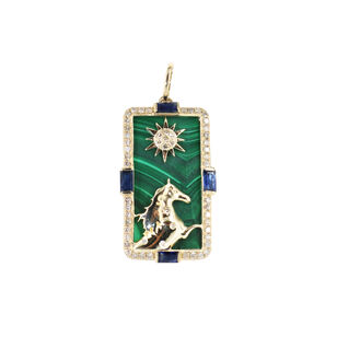 Tarot Horse Malachite Diamond Pendant Tarot Horse Malachite Diamond Pendant