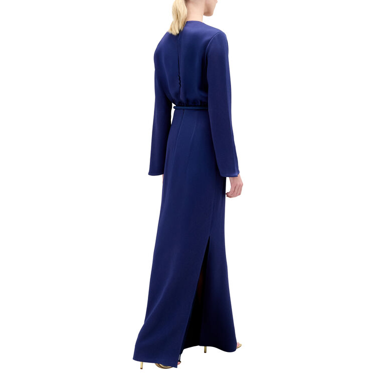 Cassy Bell Sleeve Belted Maxi Dress image number null