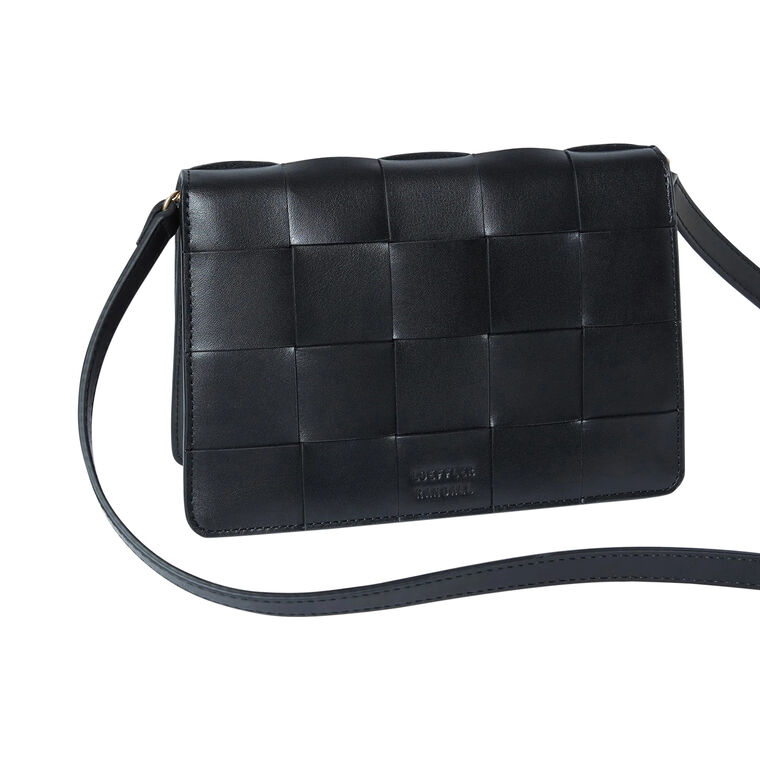 Delphine Woven Leather Shoulder Bag image number null