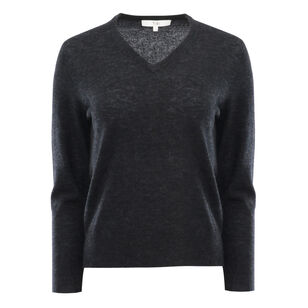 Skinlike Mercerized Wool Shrunken V-Neck Sweater