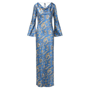 Ember Long Sleeve Silk-Blend Maxi Dress
