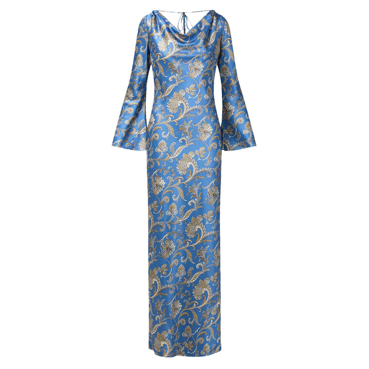 Ember Long Sleeve Silk-Blend Maxi Dress image number null