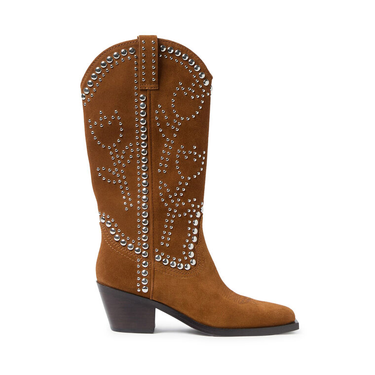 Wilder Suede Studded Western Boot image number null