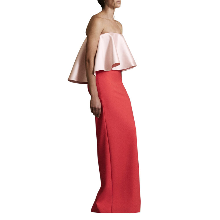 Lorikeet Strapless Silk-Wool Dress image number null