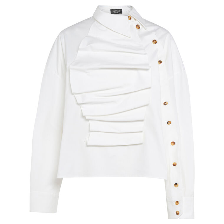 Long Sleeve Voluminous Bib Front Shirt image number null