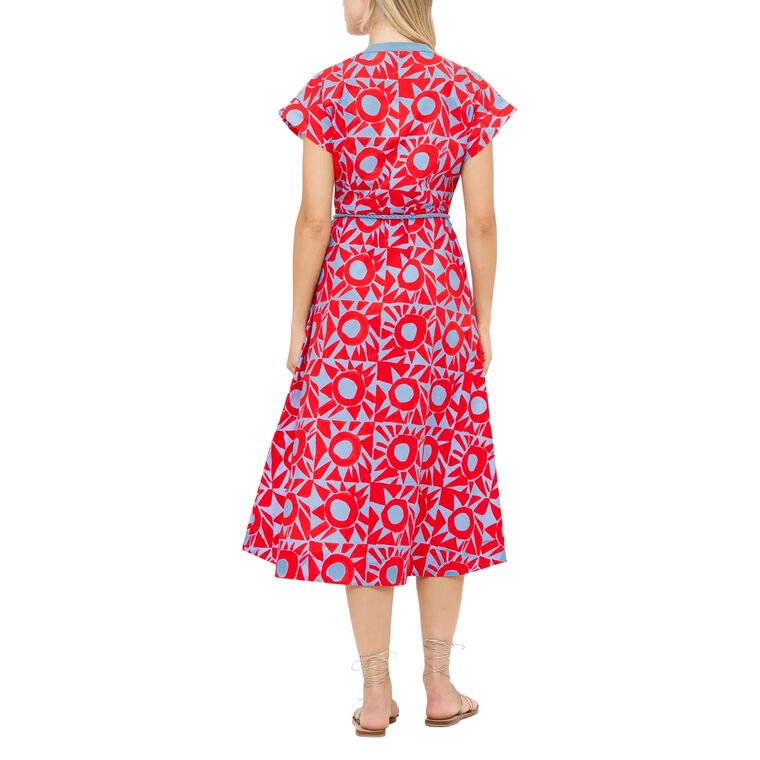 Cap Sleeve Midi Shirt Dress image number null