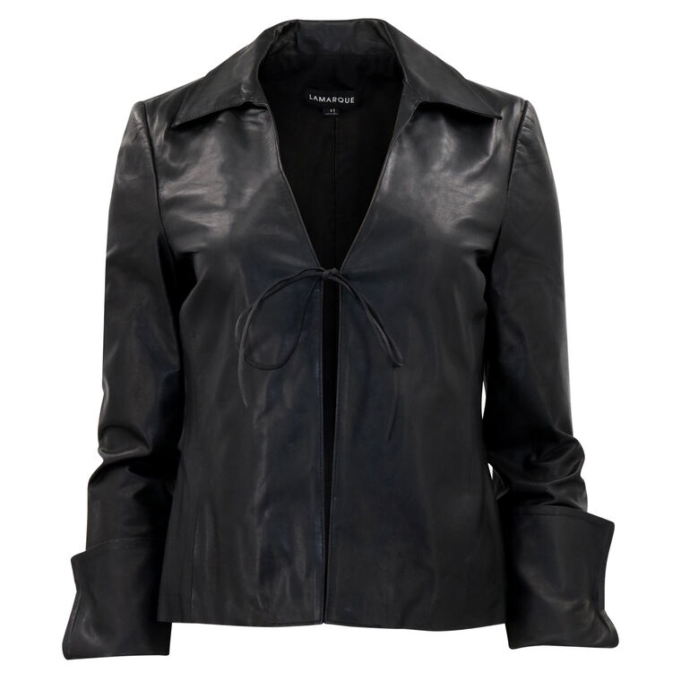 Natasha Leather Tie Top image number null