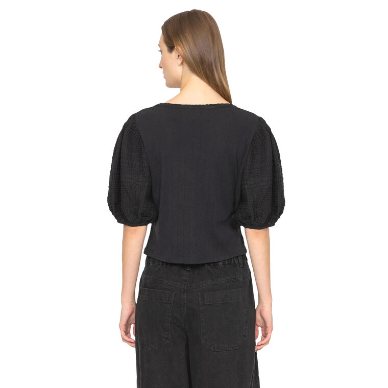 Myra Cotton Combo Short Sleeve Top image number null