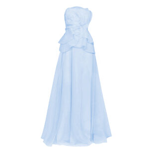 Gilda Strapless Draped Rose Organza Gown