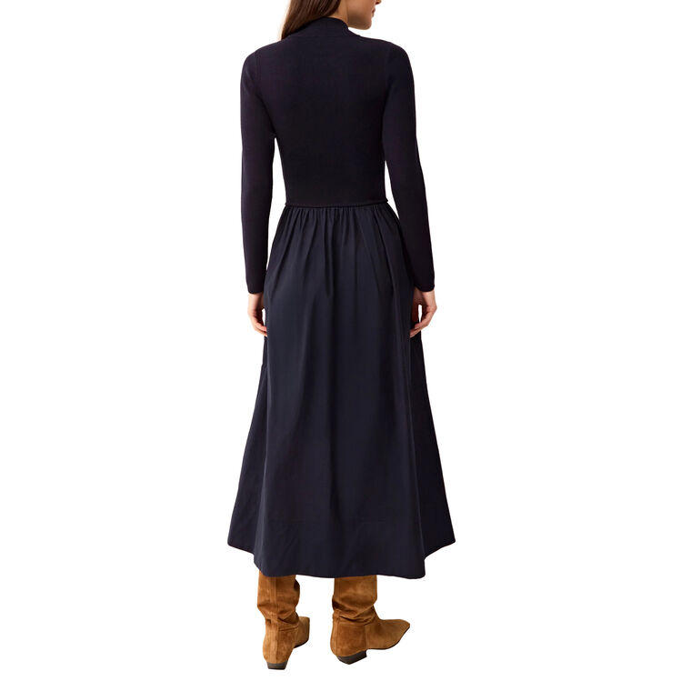 Barrett Long Sleeve Mixed Media Maxi Dress image number null