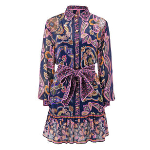 Boho Scarves Long Sleeve Mini Dress