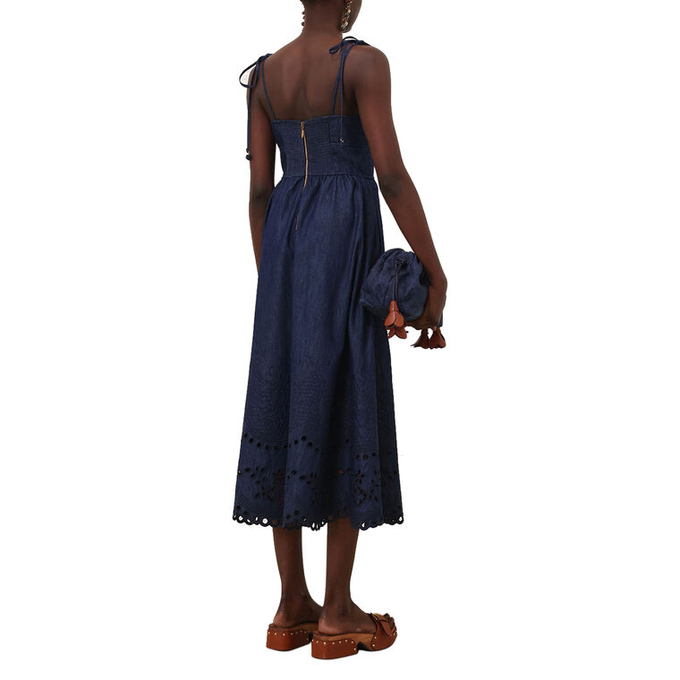Mahon Broderie Denim Midi Dress image number null