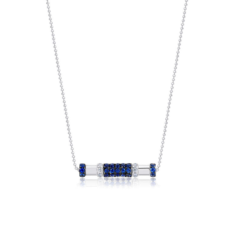 Blue Sapphire and Diamond Cavaletti Necklace image number null