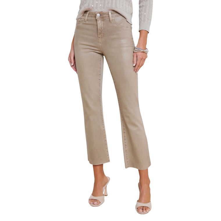 Kendra Coated High Rise Cropped Flare Jean image number null