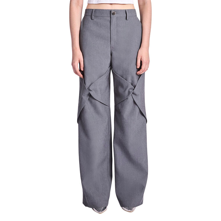 Astrid Draped Specialty Denim Trouser image number null