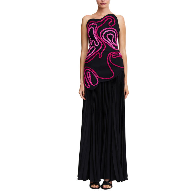 Cliffhill Strapless Pleated Gown image number null