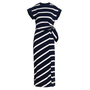 Kovi Short Sleeve Striped Tie-Waist Midi Dress