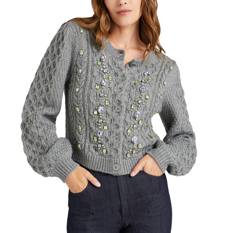 Joelle Embellished Cable Cardigan image number null