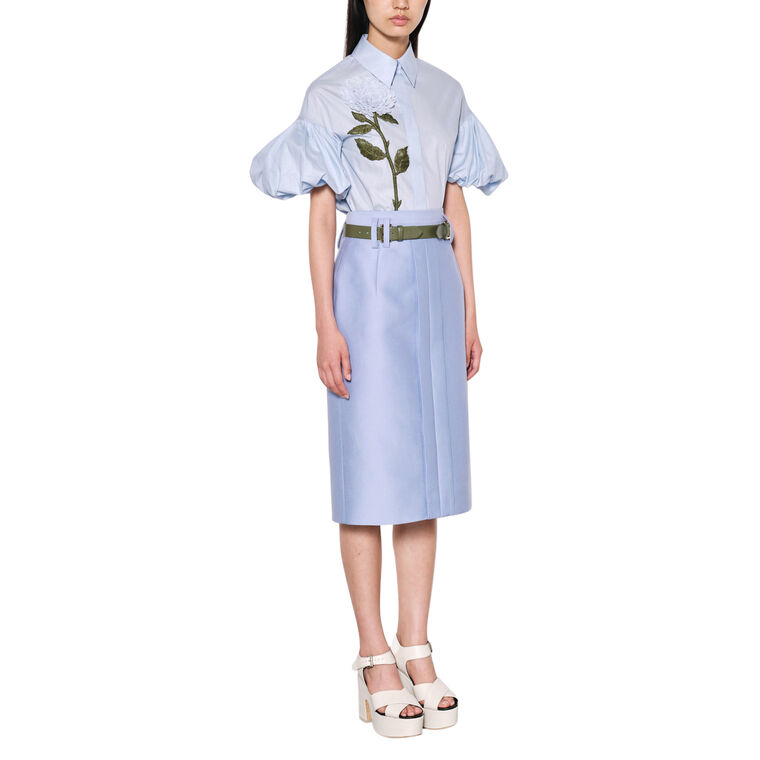 High-Waisted Midi Pencil Skirt image number null
