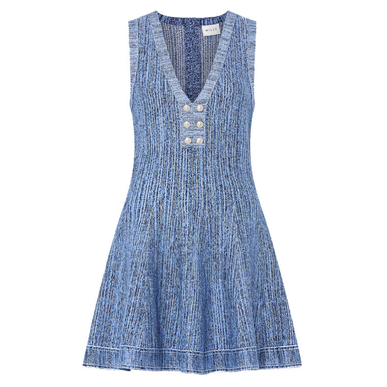 Shelby Sleeveless Pinstripe Knit Mini Dress image number null