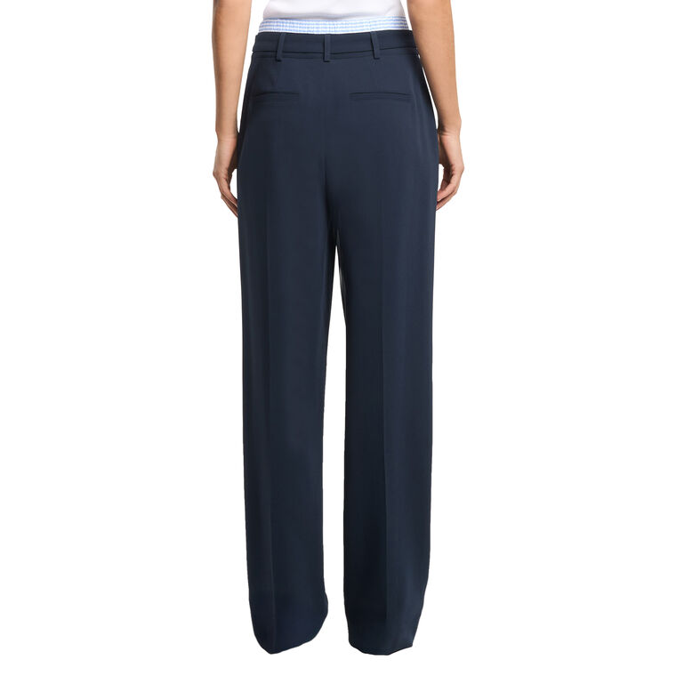 Aron Belted Straight-Leg Pant With Contrast Waist Band image number null