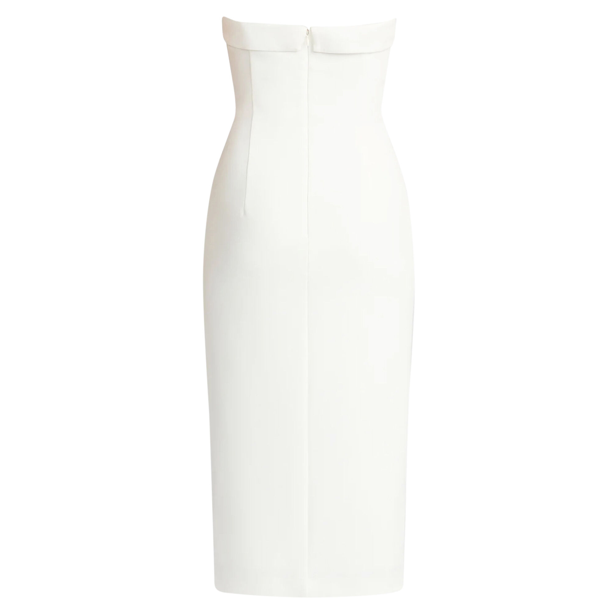 Strapless Beaded Tuxedo Midi Dress