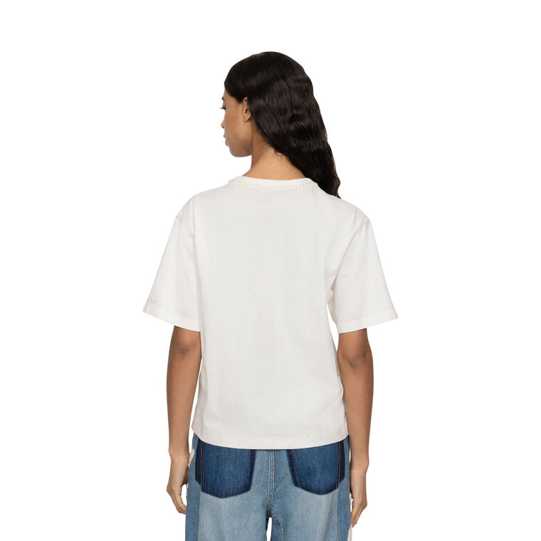 Sally Crochet T-Shirt With Crochet Detail image number null