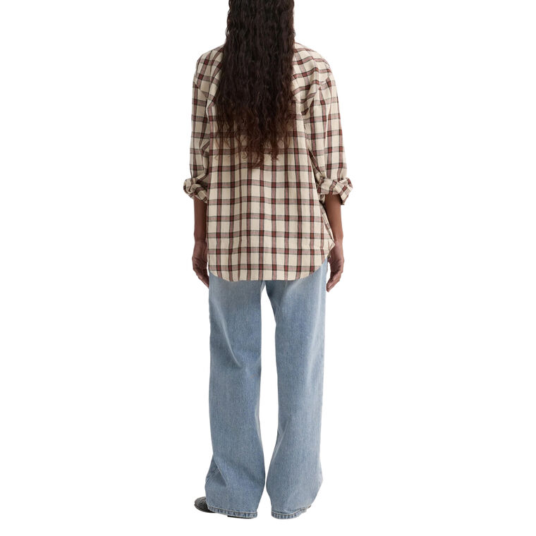 Long Sleeve Oversized Check Shirt image number null