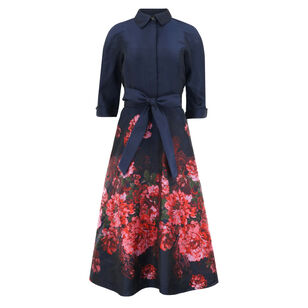Jacquard Floral Paisley Midi Dress