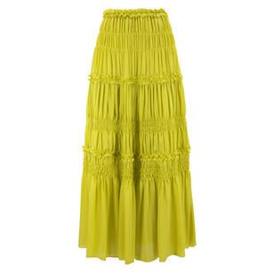 Virginie Tiered Silk Midi Skirt