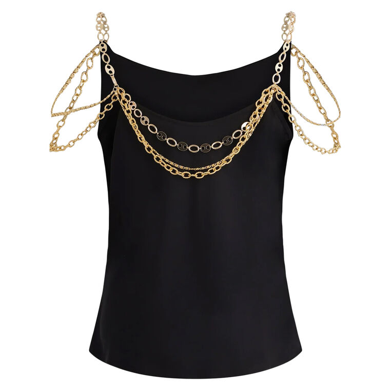 Eight Signature Chain Sleeve Embellished Top image number null